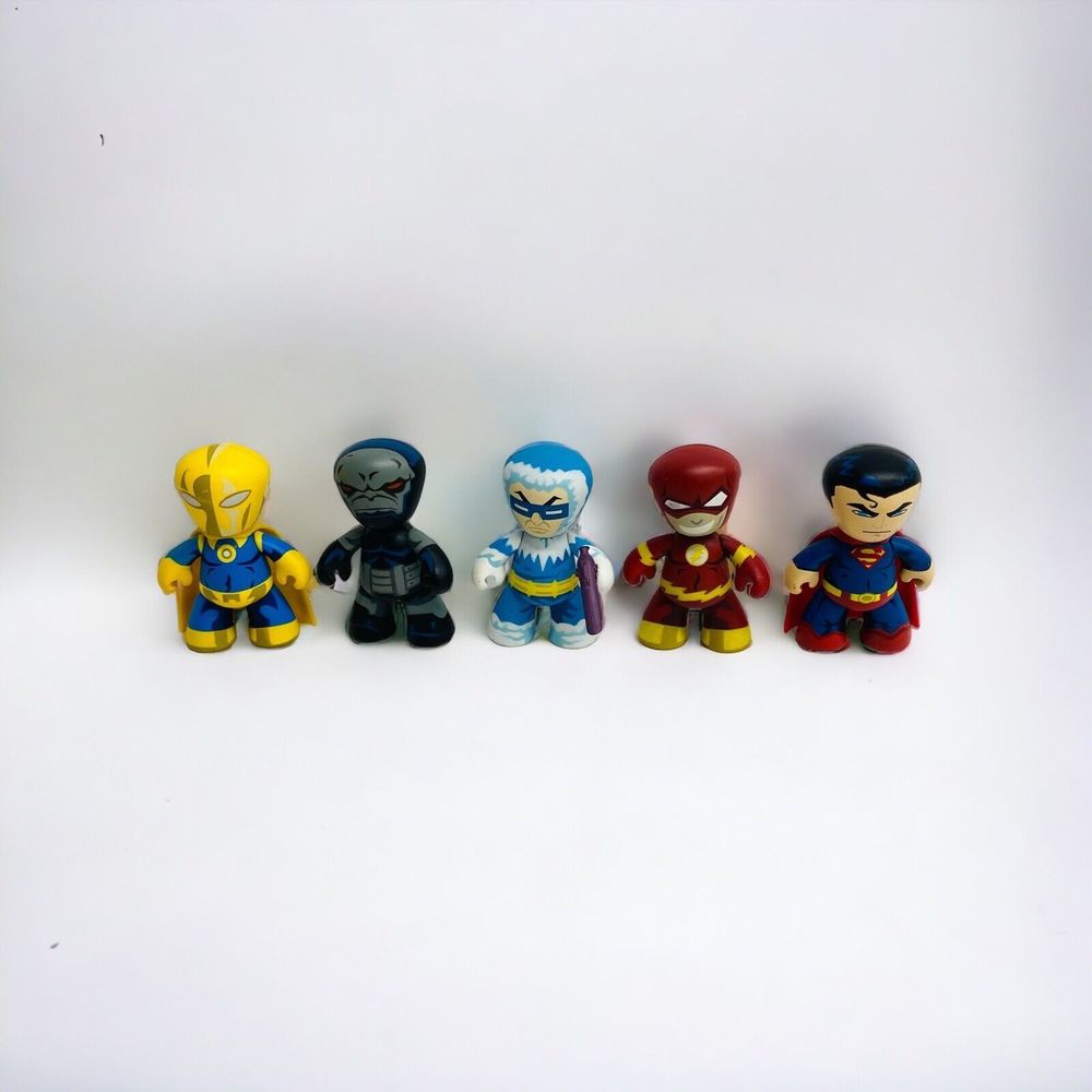 Mezco Mini Mezitz The Flash Dr. Fate Dark Seid  2" Vinyl Figure 2010 Lot of 5